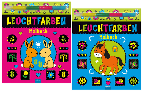 Leuchtfarben Malbuch mit 4 Neonmarker