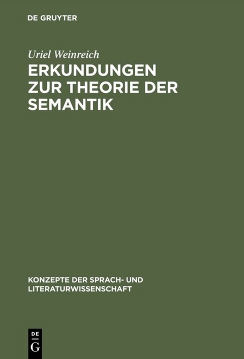Erkundungen zur Theorie der Semantik - Uriel Weinreich