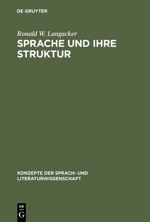 Sprache und ihre Struktur - Ronald W. Langacker