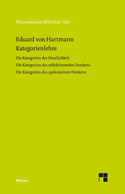 Kategorienlehre - Eduard Von Hartmann