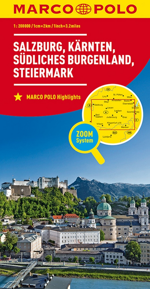 MARCO POLO Regionalkarte Österreich 02 Salzburg, Kärnten, Steiermark 1:200.000