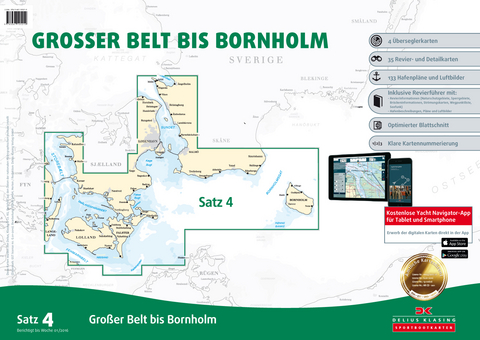 Sportbootkarten Satz 4: Großer Belt bis Bornholm (Ausgabe 2016)