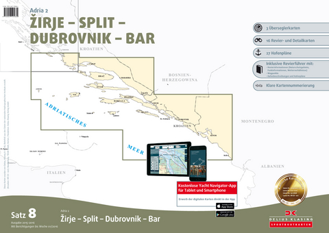 Sportbootkarten Satz 8: Adria 2 (berichtigt bis Januar 2016)