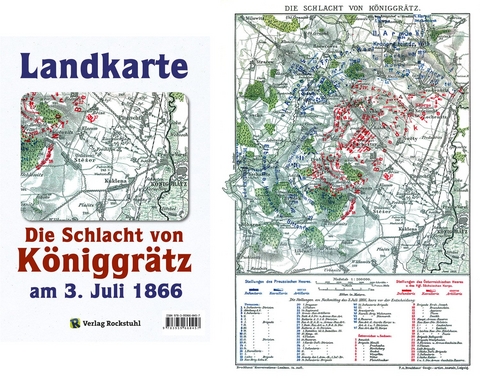 Historische Landkarte: Schlacht bei Königgrätz am 3. Juli 1866 (A2 gefaltet auf A4) - 