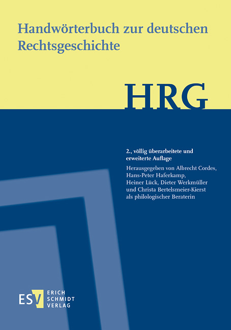 Handwörterbuch zur deutschen Rechtsgeschichte (HRG) – Lieferungsbezug - 