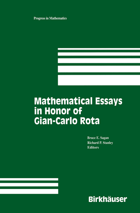 Mathematical Essays in honor of Gian-Carlo Rota - Bruce Sagan, Richard Stanley