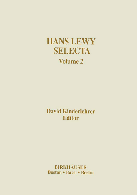 Hans Lewy Selecta - 