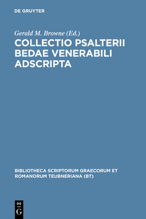Collectio Psalterii Bedae venerabili adscripta -  Beda Venerabilis