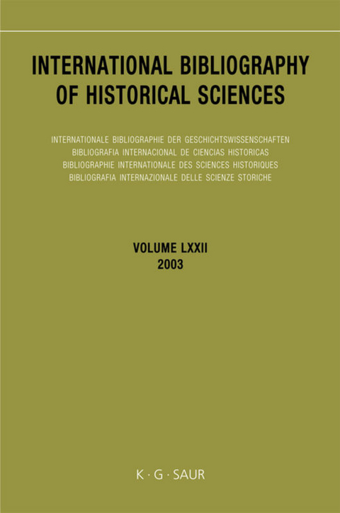 International Bibliography of Historical Sciences / 2003 - 