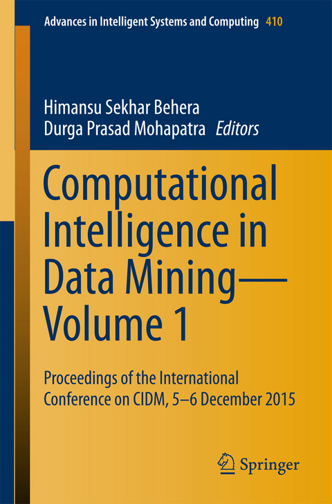 Computational Intelligence in Data Mining—Volume 1 - 