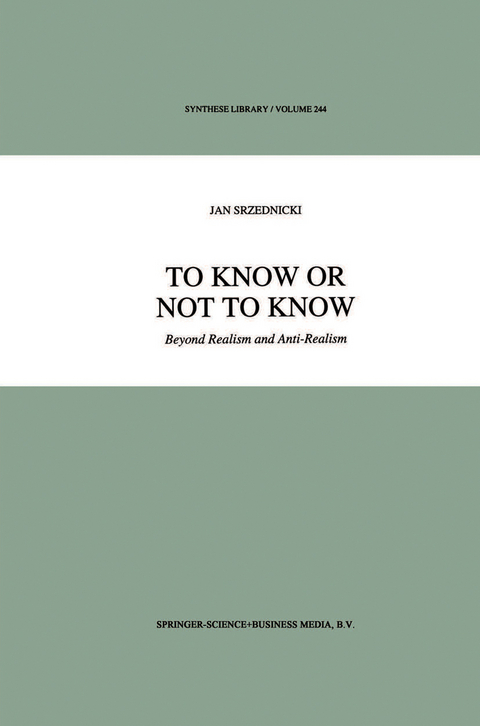 To Know or Not to Know - Jan J.T. Srzednicki