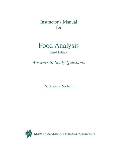 Food Analysis -  S. Suzanne Nielsen