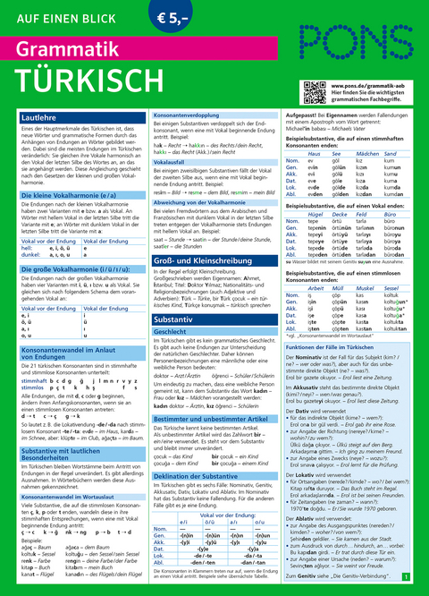 PONS Grammatik auf einen Blick Türkisch - Gregor Vetter