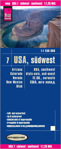 Reise Know-How Landkarte USA 07, Südwest (1:1.250.000) : Arizona Colorado Nevada Utah New Mexico - Reise Know-How Verlag Reise Know-How Verlag Peter Rump