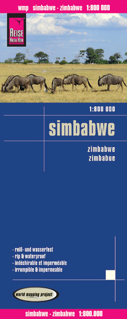 Reise Know-How Landkarte Simbabwe (1:800.000) - Peter Rump Verlag