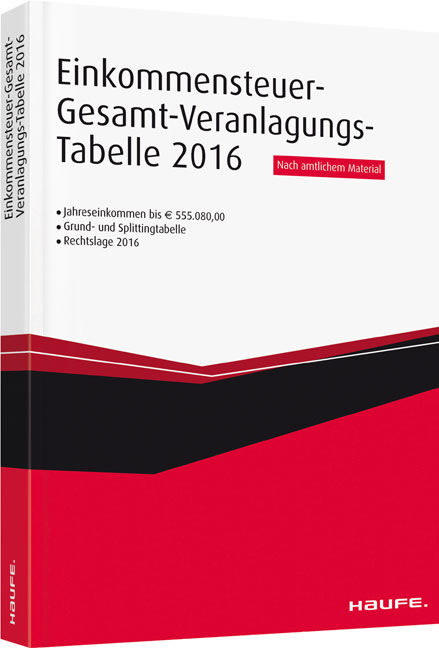 Einkommensteuer-Gesamt-Veranlagungstabelle 2016