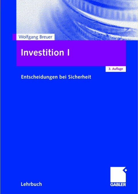 Investition I - Wolfgang Breuer