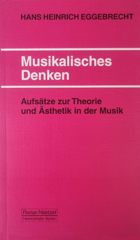 Musikalisches Denken - Hans H Eggebrecht