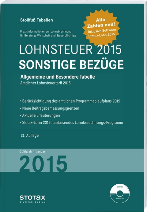 Tabelle, Lohnsteuer 2015 Sonstige Bezüge - Sonderausgabe Dezember