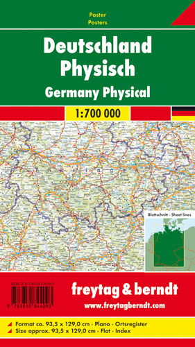 Deutschland physisch, 1:700.000, Poster - 