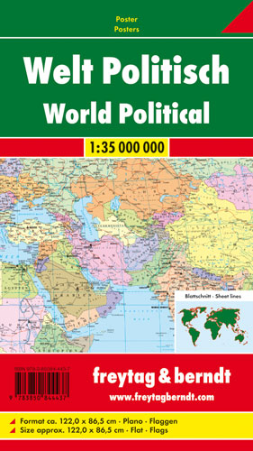 Welt politisch, 1:35 Mill., Poster - 
