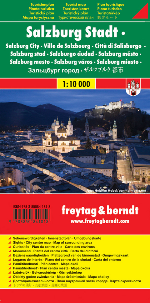 Salzburg Stadt, Stadtplan 1:10.000, Touristenplan - 