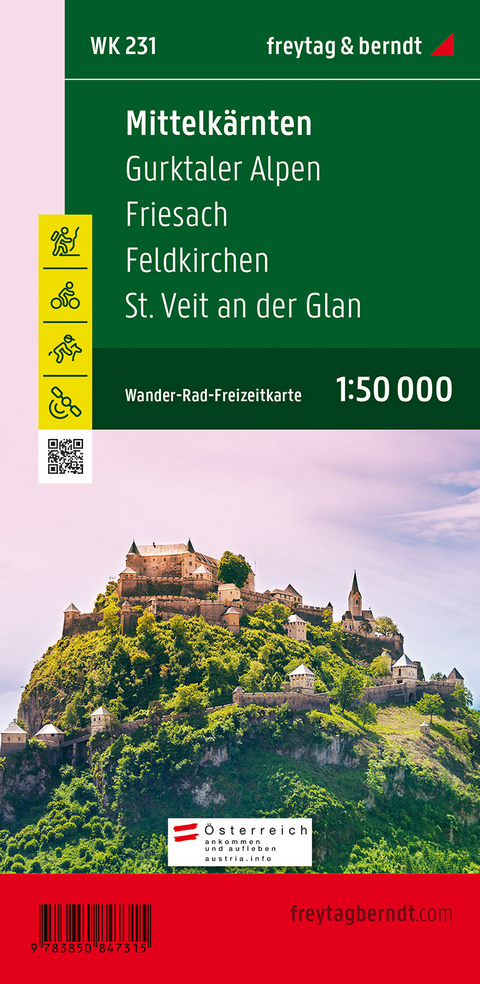 WK 231 Mittelkärnten - Gurktaler Alpen - Friesach - Feldkirchen - St. Veit an der Glan, Wanderkarte 1:50.000 - 