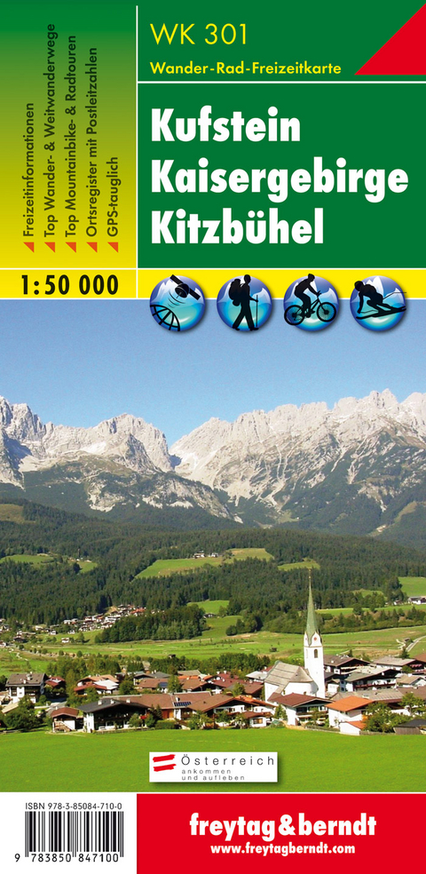 WK 301 Kufstein - Kaisergebirge - Kitzbühel, Wanderkarte 1:50.000 - 