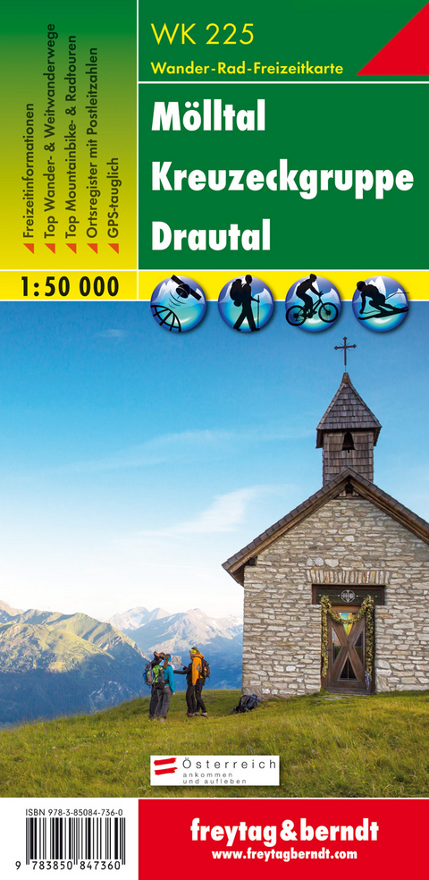 Mölltal - Kreuzeckgruppe - Drautal, Wanderkarte 1:50.000, WK 225 - 