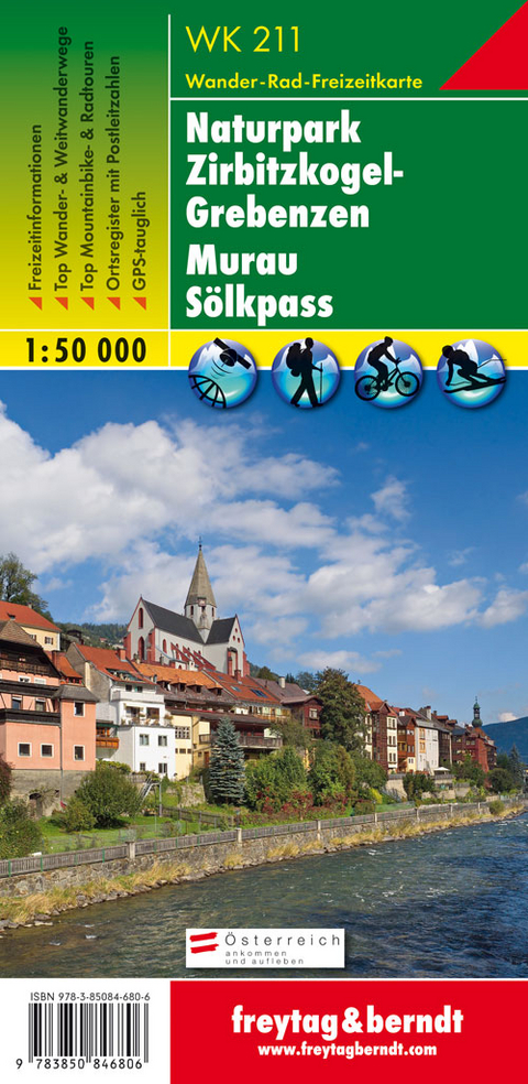 WK 211 Naturpark Zirbitzkogel-Grebenzen - Murau - Sölkpass, Wanderkarte 1:50.000 - 