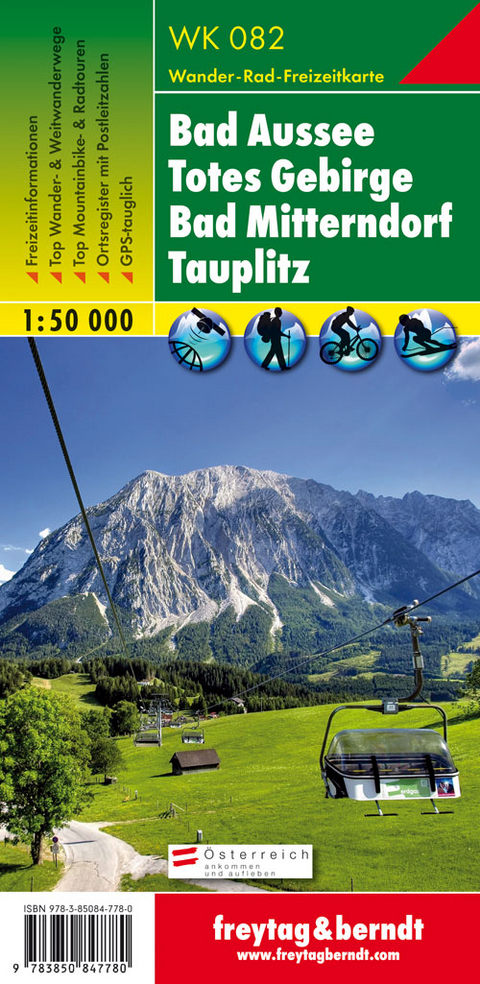 WK 082 Bad Aussee - Totes Gebirge - Bad Mitterndorf - Tauplitz, Wanderkarte 1:50.000