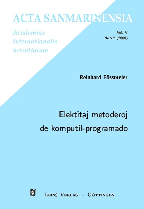 Elektitaj metoderoj de komputil-programado - Reinhard Fössmeier