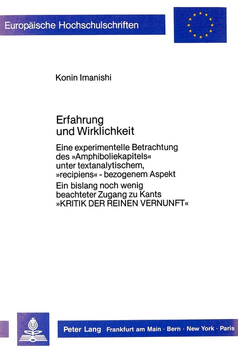 Erfahrung und Wirklichkeit - Konin Imanishi