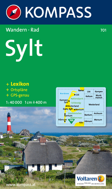 Insel Sylt mit allen Ortsplänen und Strassenverzeichnissen - 