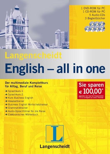 Langenscheidt English - all in one - DVD-ROM, CD-ROM, 5 Audio-CDs, 3 Begleitbücher