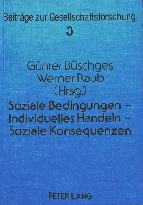 Soziale Bedingungen - Individuelles Handeln - Soziale Konsequenzen - 