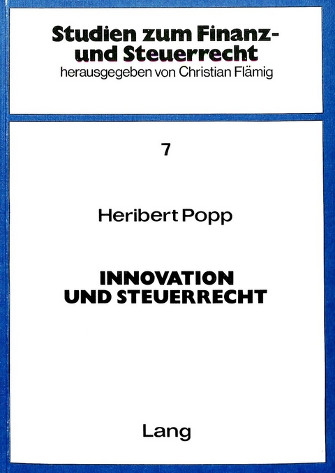 Innovation und Steuerrecht