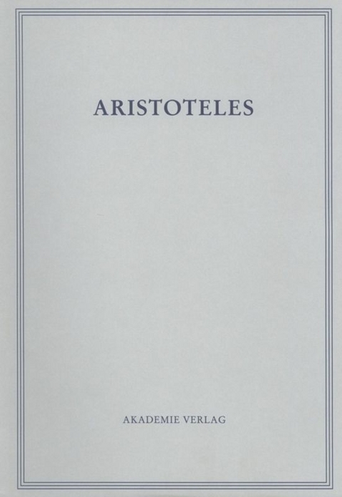 Aristoteles: Aristoteles Werke / Oikonomika