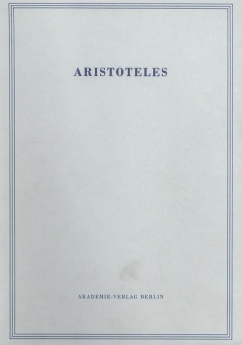 Aristoteles: Aristoteles Werke / Problemata Physica