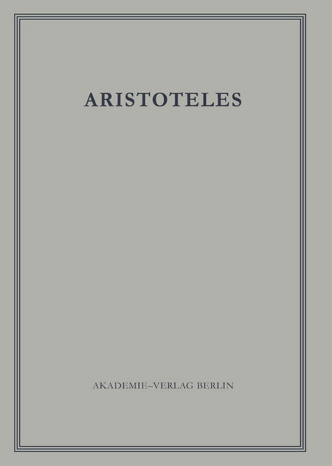 Aristoteles: Aristoteles Werke / Politik - Buch II und III