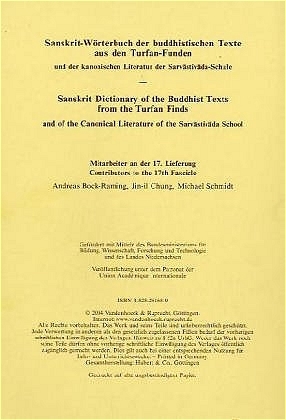 Sanskrit-Wörterbuch der buddhistischen Texte aus den Turfan-Funden. Lieferung 17 - 