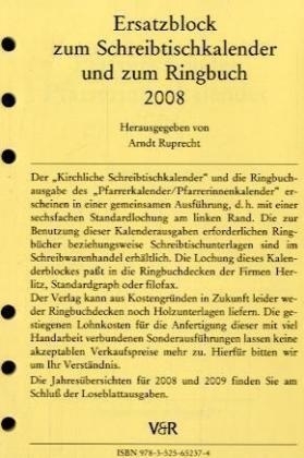 Pfarrrerkalender /Pfarrerinnenkalender / Ersatzblock Pfarrerkalender /Pfarrerinnenkalender 2007
