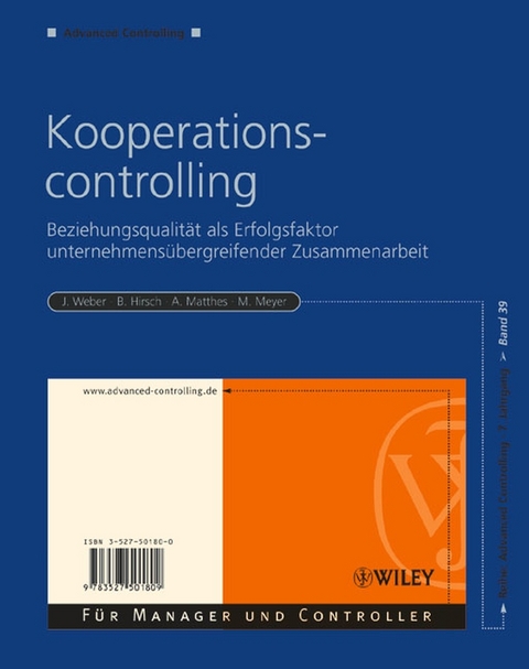 Kooperationscontrolling - Jürgen Weber, Bernhard Hirsch, Alexandra Matthes, Matthias Meyer