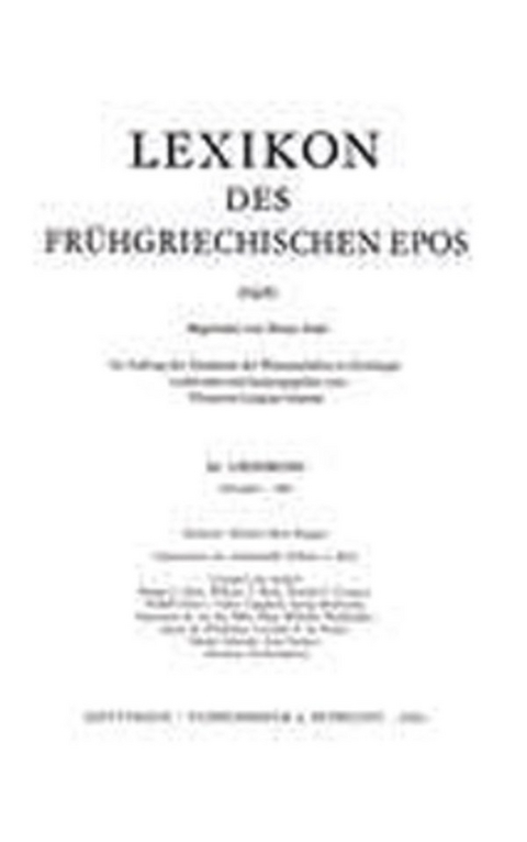 Lexikon des frühgriechischen Epos Lfg. 20 - 