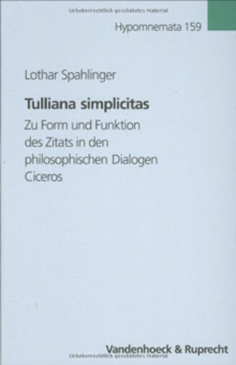 Tulliana simplicitas - Lothar Spahlinger