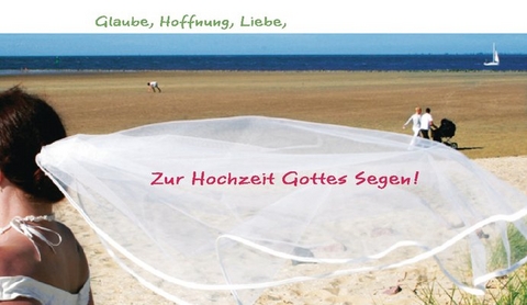 Faltkarte "Zur Hochzeit Gottes Segen! Glaube, Liebe..." - 5 Stück