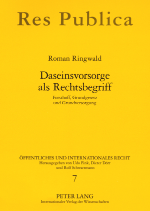 Daseinsvorsorge als Rechtsbegriff - Roman Ringwald