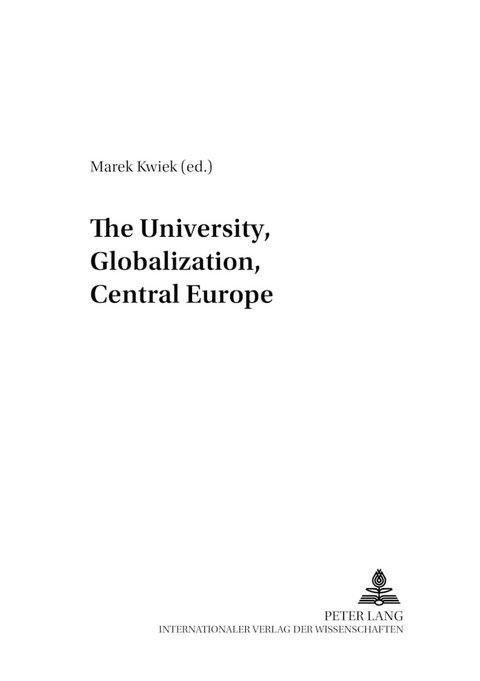 The University, Globalization, Central Europe - 