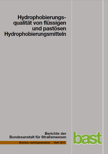 Hydrophobierungsqualität von flüssigen und pastösen Hydrophobierungsmitteln - J Panzer, H J Hörner, A Kropf