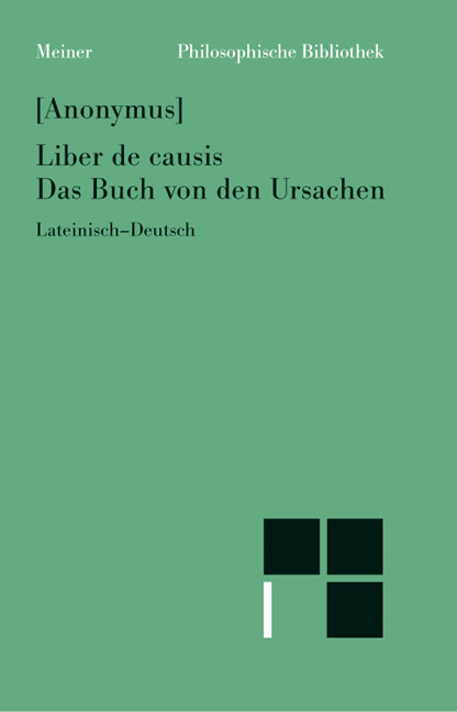 Liber de causis. Das Buch von den Ursachen -  Anonymus